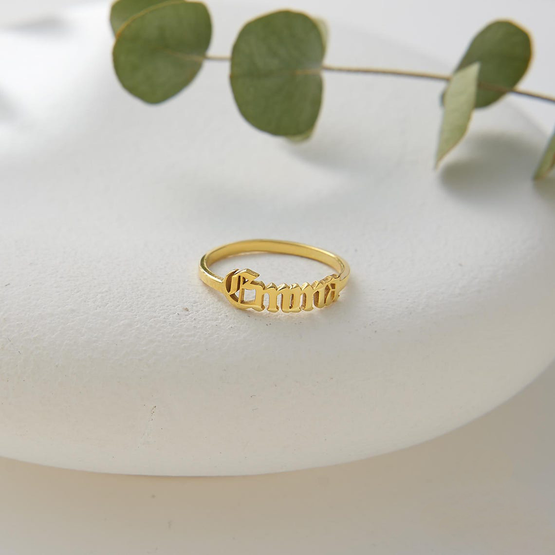 Золотое кольцо на заказ, женск – обзор и цена Initial Ring Custom